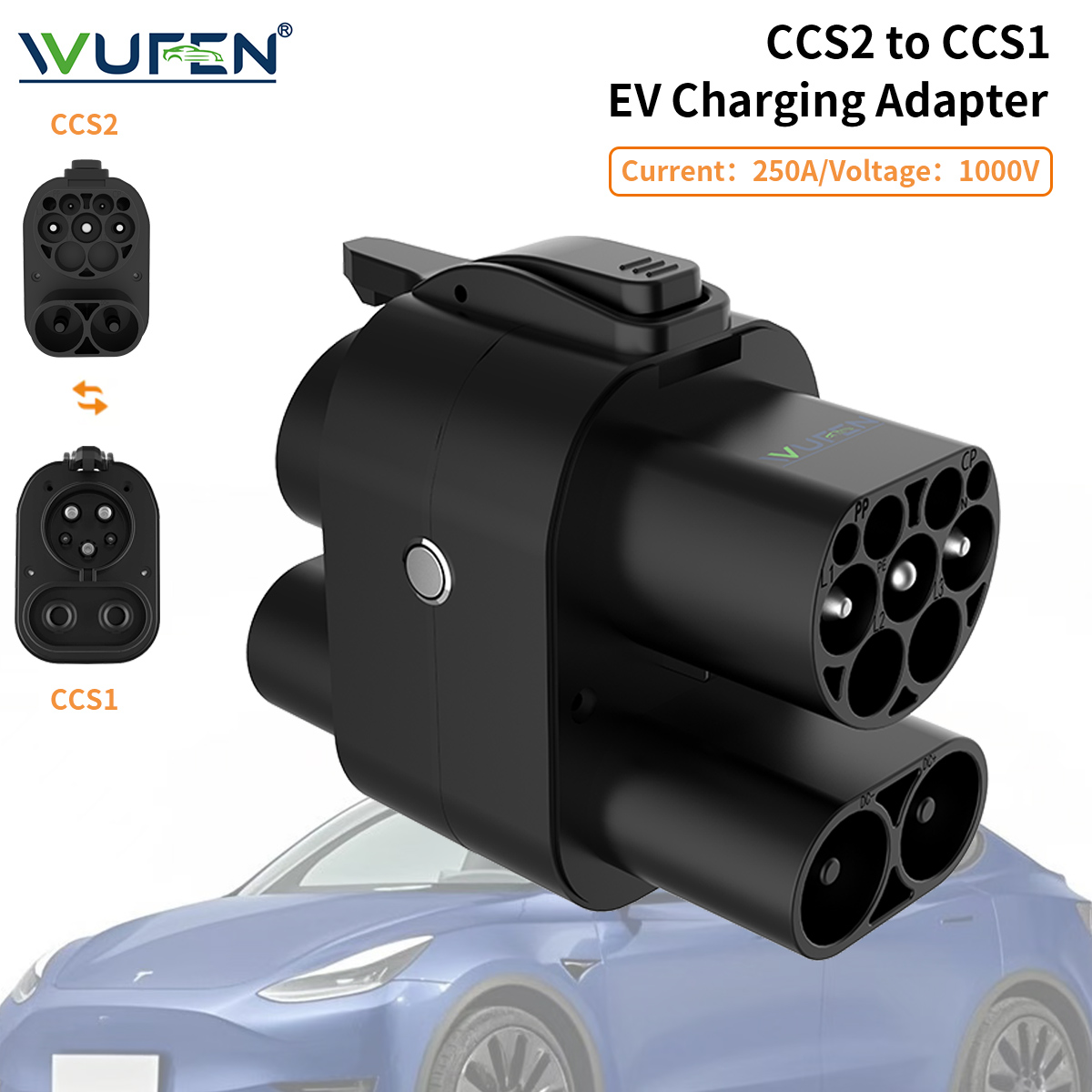 Ccs2 To Ccs1 Fast Charge Adapter 250Kw - Adattatore WUFEN CCS2 a CCS1 Adattatore