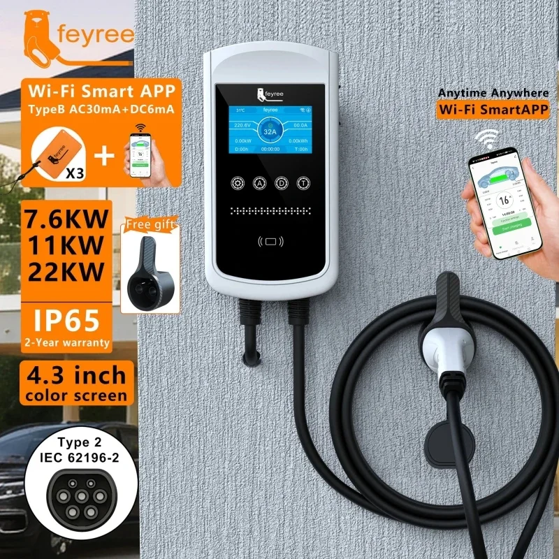 Wallbox Ev - Caricatore EV Feyree Tipo 2 32A