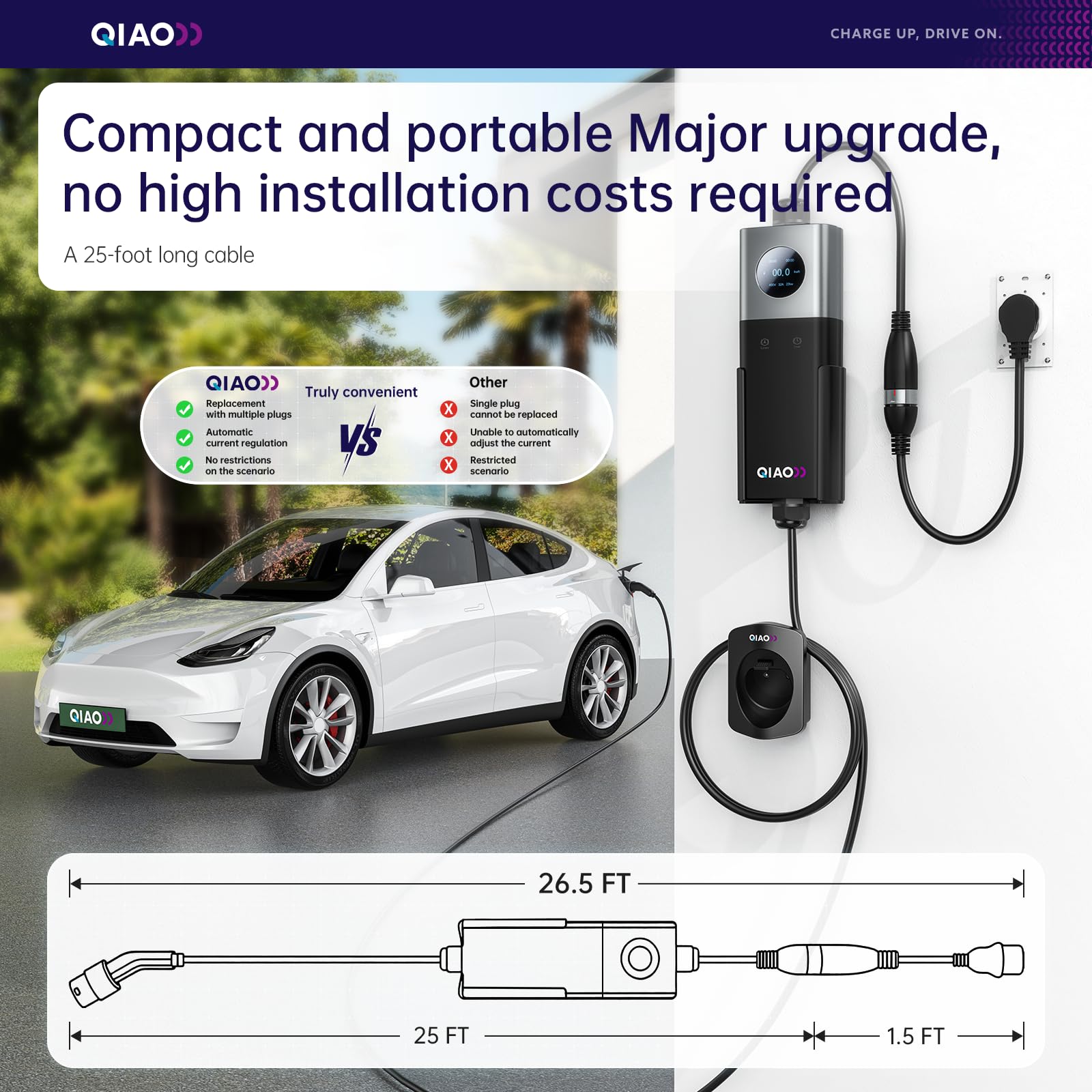 Caricatore EV QIAO di livello  - Home Ev Charger recensione e prezzo